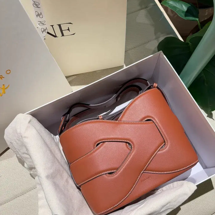 [BUNJANG] Polène Brown Leather Shoulder Bag Clutch / 폴렌느 클러치백 숄더백 갈색  소가죽 여성