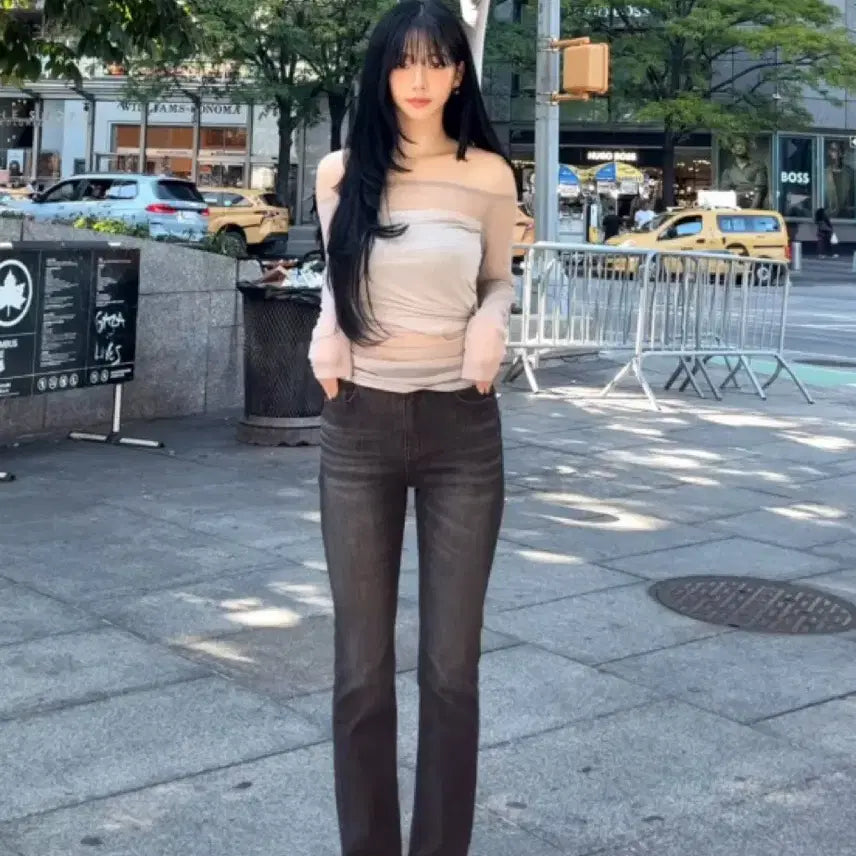 [BUNJANG] THREETIMES 5501 Bootcut Pants Black Jeans / 쓰리타임즈 5501 부츠컷 팬츠 black jeans threetimes
