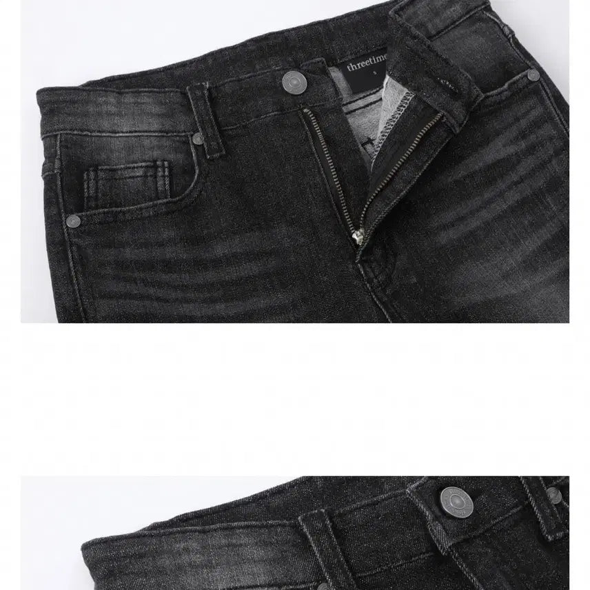 [BUNJANG] THREETIMES 5501 Bootcut Pants Black Jeans / 쓰리타임즈 5501 부츠컷 팬츠 black jeans threetimes