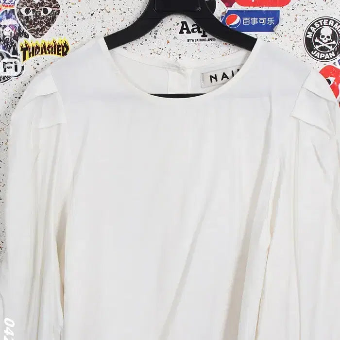 [BUNJANG] Nine In.Cheong Round Neck Blouse IV / 여성F / 나인 심플 라운드 인견 블라우스IV 0-64