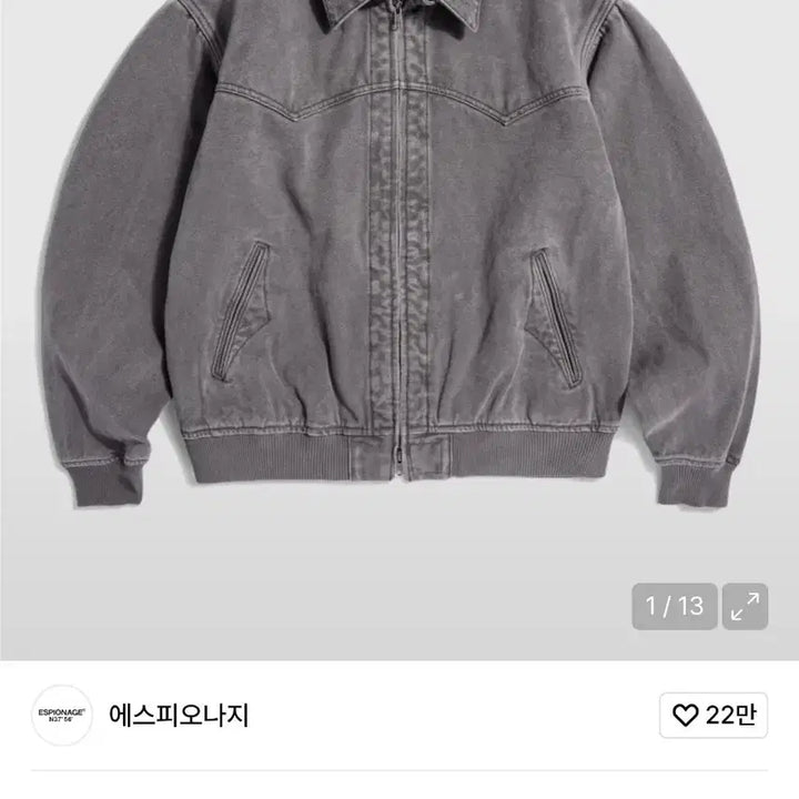 [BUNJANG] Espionage Western Canvas Blouson Navy Grey Size L / 에스피오나지 웨스턴 캔버스 블루종  락그레이 l사이즈