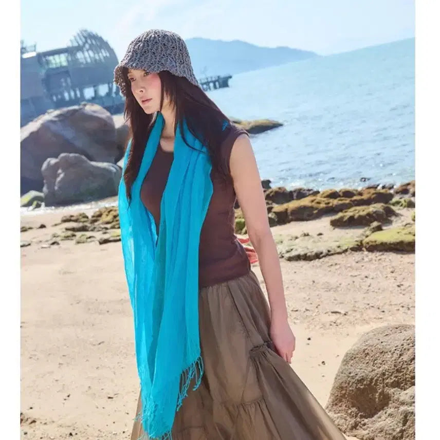 [BUNJANG] JIS STUDIO 26SS 100% Linen Scarf (Oasis Blue) / 새상품)지스튜디오 26SS 린넨 100 스카프(오아시스 블루)