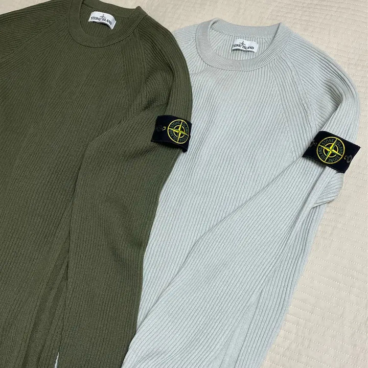 [SOLD OUT] [SSS급] 스톤아일랜드 울 골지 니트 L 실버(스카이블루)