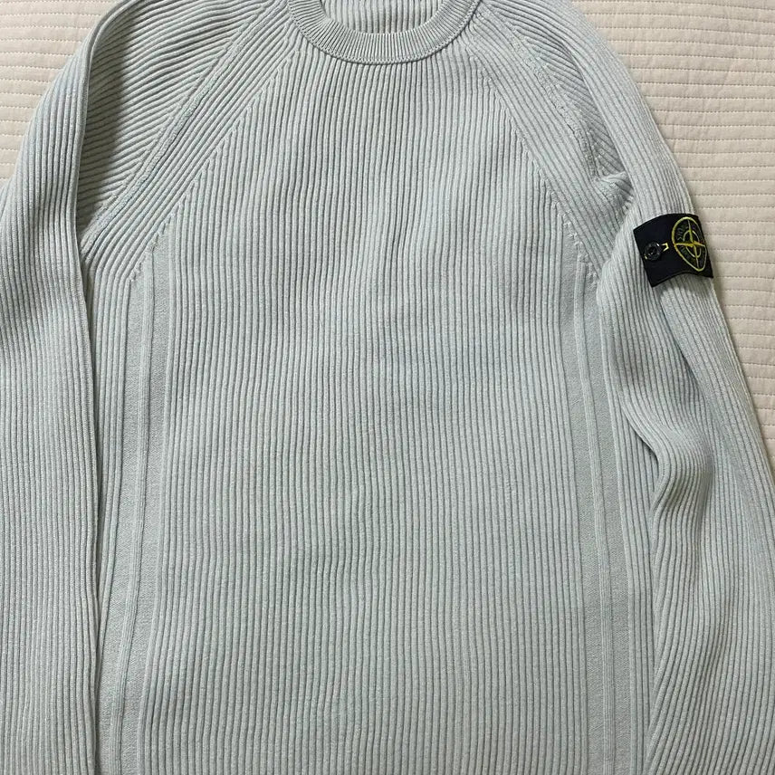[SOLD OUT] [SSS급] 스톤아일랜드 울 골지 니트 L 실버(스카이블루)