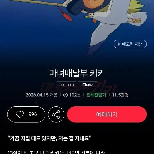 [SOLD OUT] 일괄)마녀배달부 키키  아카이브 포스터2장&amp;아트카드2장 4장일괄
