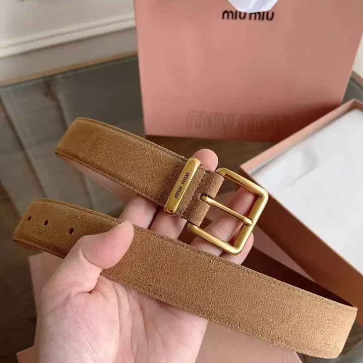 [BUNJANG] 미우미우 갈색 스웨이드 여성용 벨트 80 폭 3.5cm / 미우미우 갈색 스웨이드 여성용 벨트 80 폭 3.5cm