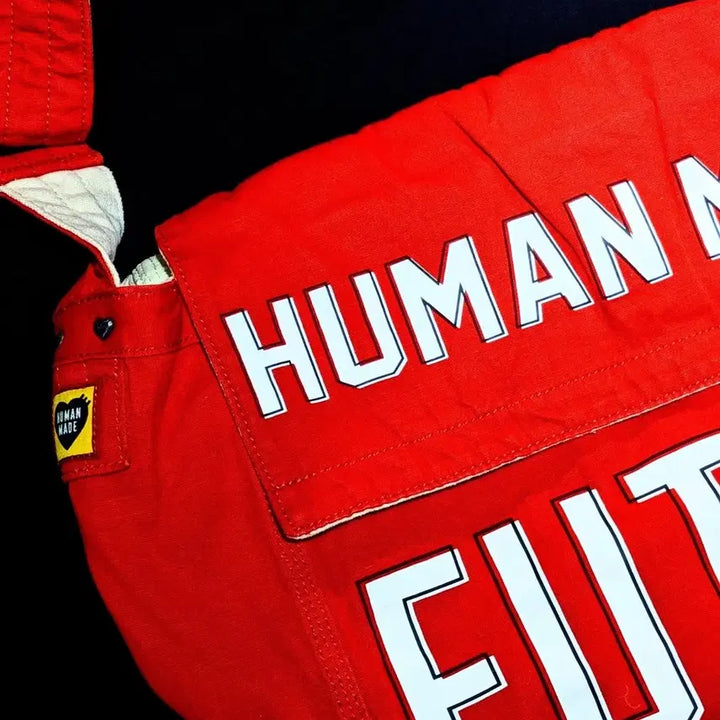 [BUNJANG] Human Made Canvas Shoulder Bag (Red) / 휴먼메이드 숄더백 캔버스 레드 캐쥬얼