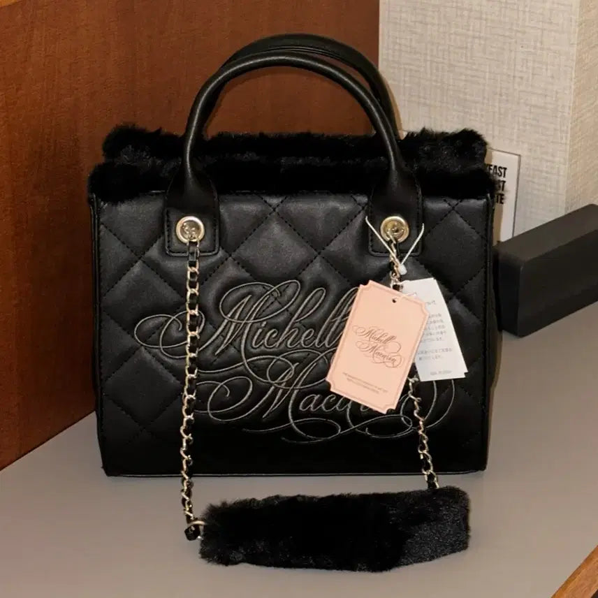 [BUNJANG] Michelle Macaron Novelty Tote Bag Black / 미셸마카롱 노벨티 참신 토트백 블랙