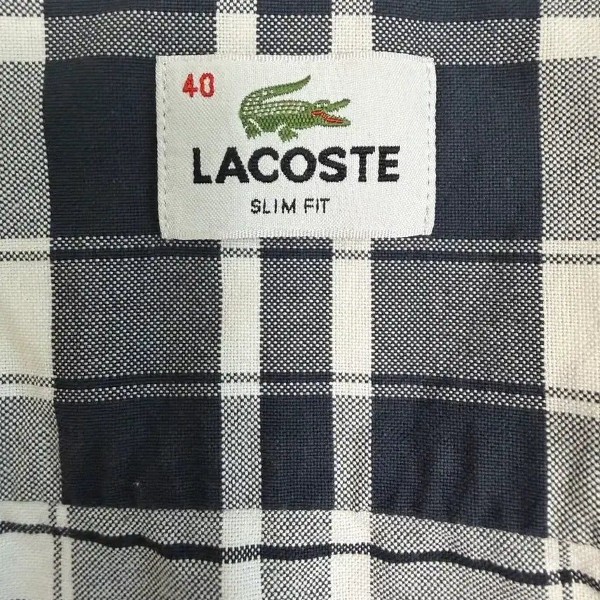 [BUNJANG] Lacoste Slim Fit Check Pattern Shirt / 라코스테 체크 패턴 남방