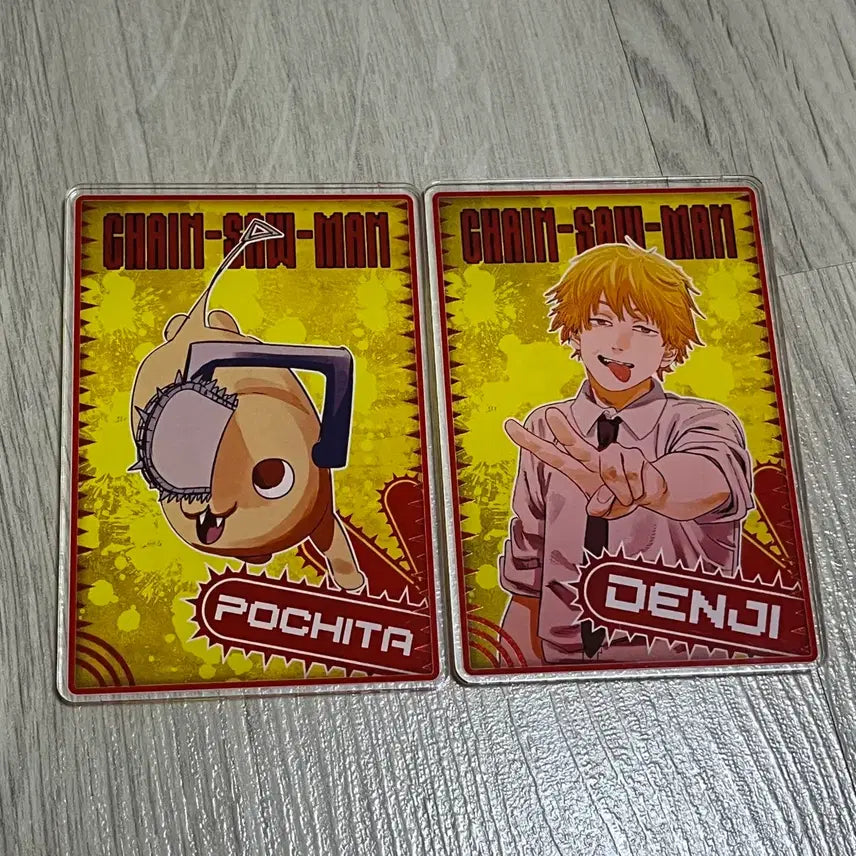 [BUNJANG] Chainsaw Man Denji &amp; Pochita Acrylic Card Bundle Set / 일괄 / 체인소맨 덴지 포치타 스테이터스 아크릴 카드