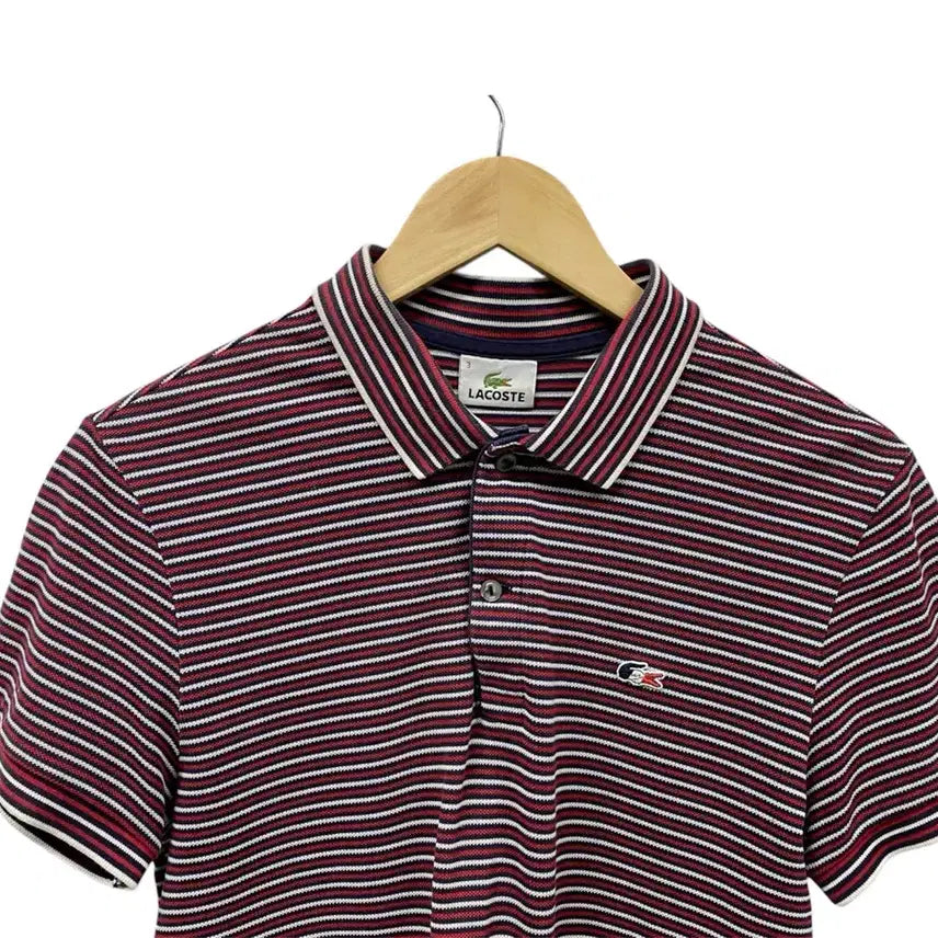 [BUNJANG] Lacoste Striped Pique Polo Shirt / 라코스테 스트라이프 피케 카라티 95