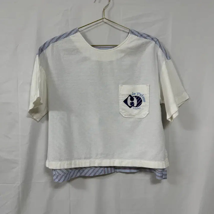 [SOLD OUT] 럭키슈에뜨 백리본 스트라이프 배색 반팔