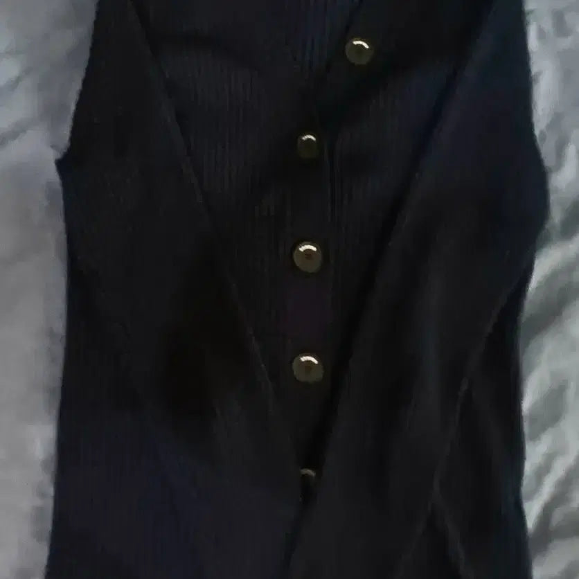 [BUNJANG] Sandro Navy Ribbed Cardigan / 산드로 네이비 골지 가디건