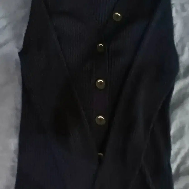 [BUNJANG] Sandro Navy Ribbed Cardigan / 산드로 네이비 골지 가디건