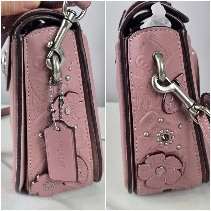 [BUNJANG] COACH 코치 플라워 꽃 가죽 크로스백 가방 정품 핑크 / COACH 코치 플라워 꽃 가죽 크로스백 가방 정품 핑크