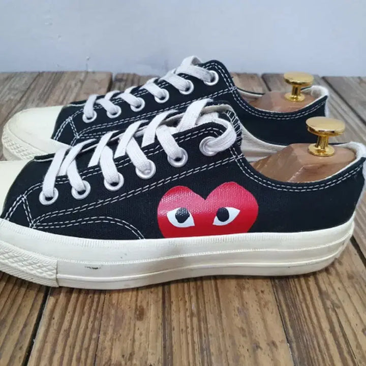 [SOLD OUT] 컨버스 꼼데가르송 로우 블랙 스니커즈 (230MM)