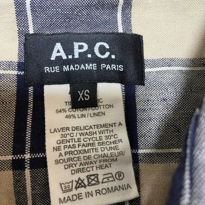 [BUNJANG] A.P.C. 리넨 체크무늬 셔츠 XS / A.P.C. 리넨 체크무늬 셔츠 XS
