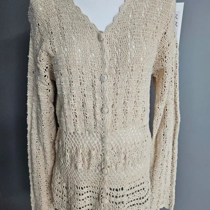 [BUNJANG] Crochet Knit Cardigan / 크로셰 뜨개 가디건