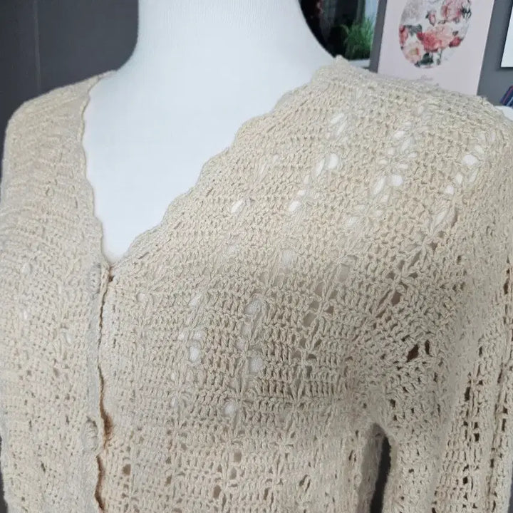 [BUNJANG] Crochet Knit Cardigan / 크로셰 뜨개 가디건
