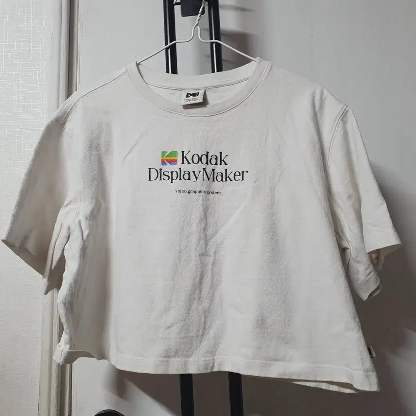 [BUNJANG] Kodak Crop T-shirt White / 코닥 크롭 반팔티 화이트 여성55~77