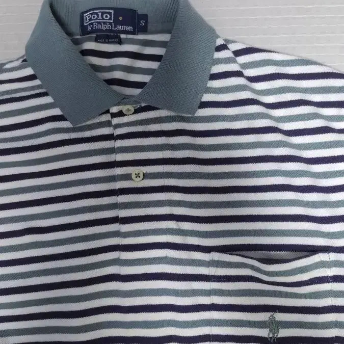 [BUNJANG] (희귀 빈티지) 폴로랄프로렌 90s 스트라이프 포켓 폴로티 95~100 / (정품) 폴로랄프로렌 90s 스트라이프 폴로티셔츠 95~100
