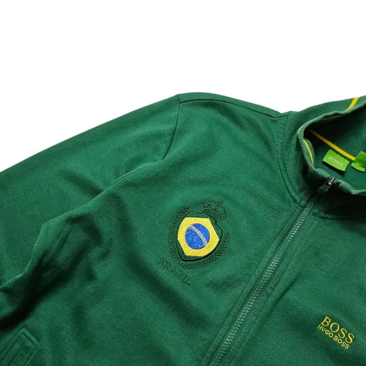 [BUNJANG] BOSS Brazil Green Jersey Jacket M / BOSS 보스 브라질 그린 져지 자켓 M