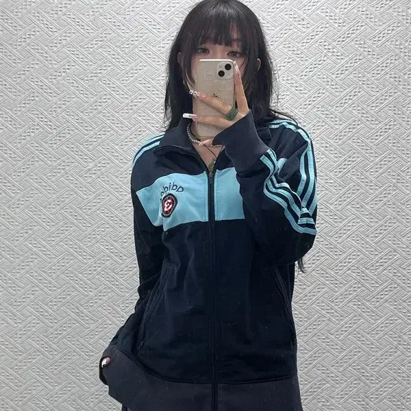 [BUNJANG] 아디다스 올드스쿨 레트로 빈티지 져지 집업 100 C11050 / 아디다스 올드스쿨 레트로 빈티지 져지 집업 100 C11050