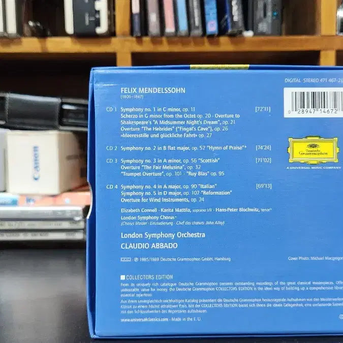 [BUNJANG] 멘델스존 교향곡 전집 (4CD) 아바도 지휘 / 멘델스존 교향곡 전집 (4CD) 아바도 지휘