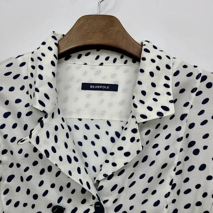 [BUNJANG] Beanpole Alice White Dot Long Dress / 빈폴 화이트 도트 반팔 롱 원피스/95/앨리스/1103