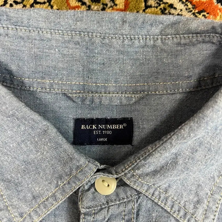 [BUNJANG] BACK NUMBER Chambray Work Shirt / [L] BACK NUMBER 백넘버 샴브레이 셔츠 블루