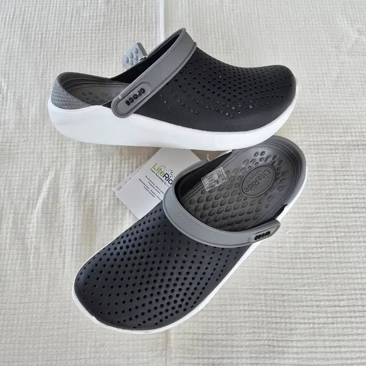 [BUNJANG] Crocs LiteRide Clog Black/White Shoes / 크록스 라이트라이드 클로그 블랙/화이트