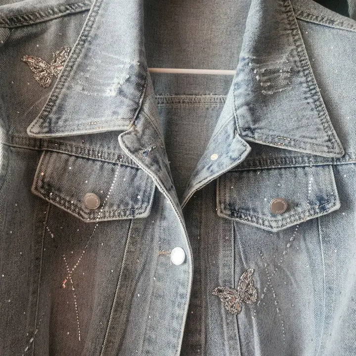[BUNJANG] Butterfly Denim Vest / 나비 데님 조끼 청베스트
