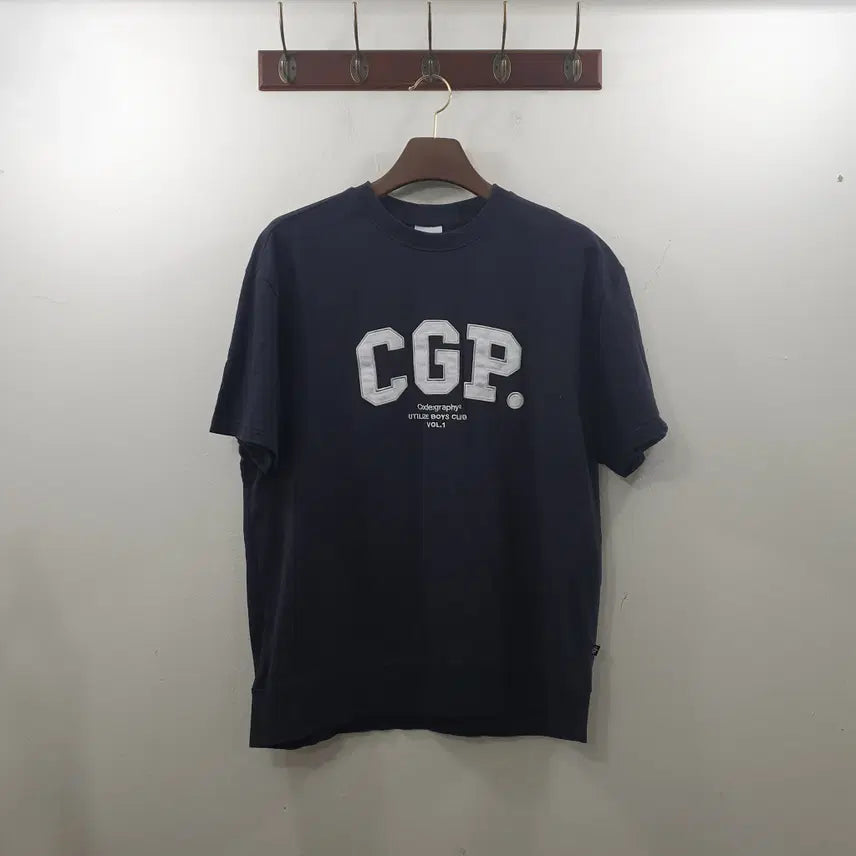 [SOLD OUT] L 코드그라피 남성 블랙 로고 반팔 스웻 티셔츠