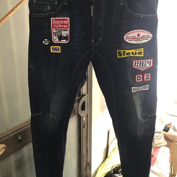 [BUNJANG] 디스퀘어드2 패치 바어커진 36 / 디스퀘어드2 남성 로고패치 바이커진 36