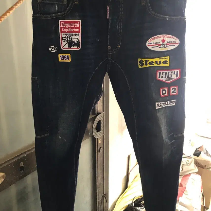 [BUNJANG] 디스퀘어드2 패치 바어커진 36 / 디스퀘어드2 남성 로고패치 바이커진 36