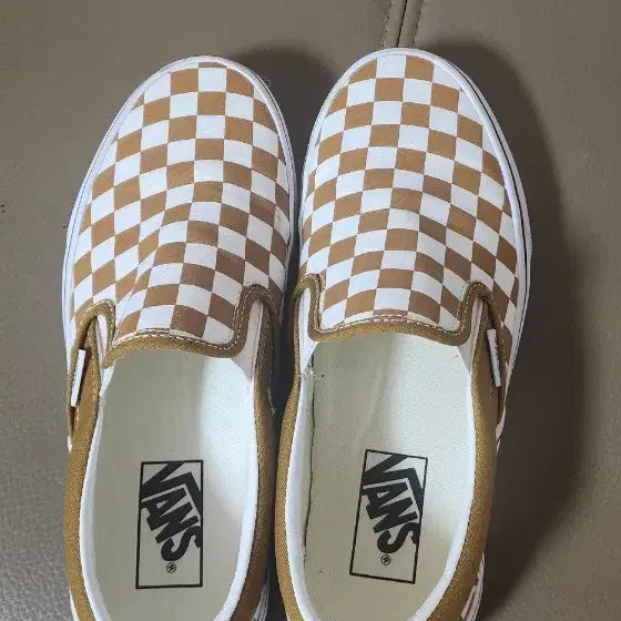 [SOLD OUT] 여성 반스 슬립온 체커보드 브라운/화이트245