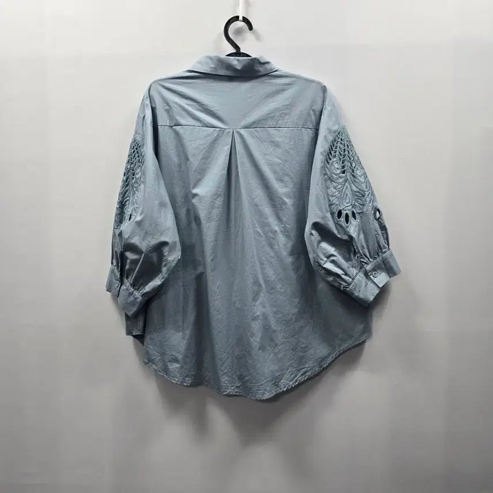 [SOLD OUT] 0478 ola 레이스 소매 블루 셔츠 블라우스
