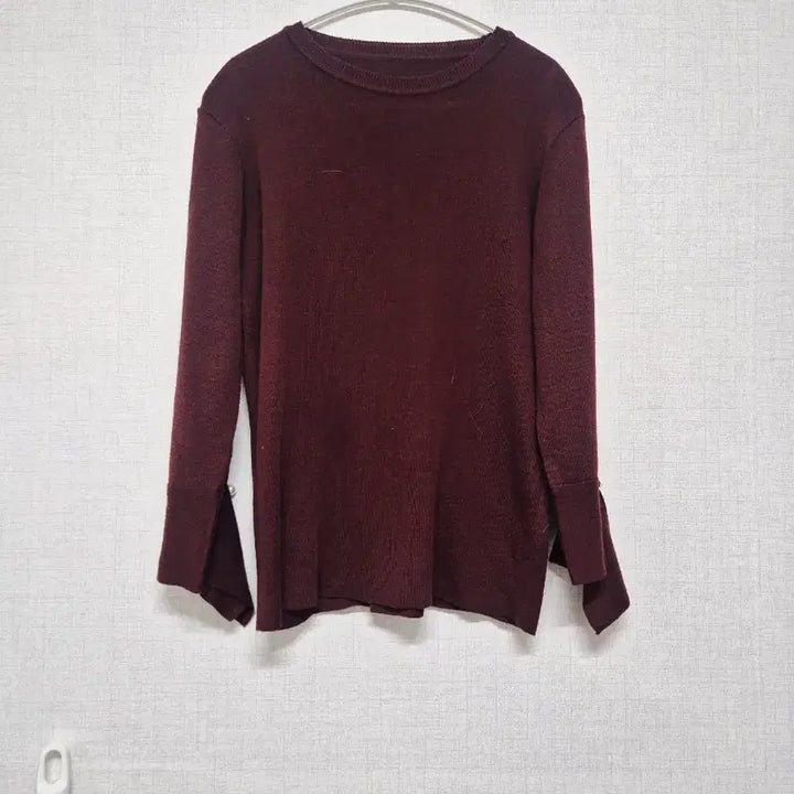 [BUNJANG] Wine Long Sleeve Knit Top / 와인색 긴팔 니트