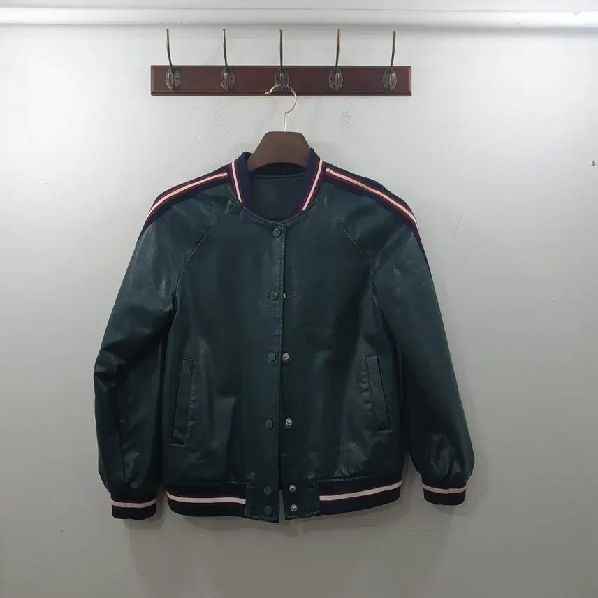 [BUNJANG] Queenis Teal Faux Leather Lightweight Jacket / 추M Queenis 여성 청록색 인조가죽 가벼운 간절기 자켓