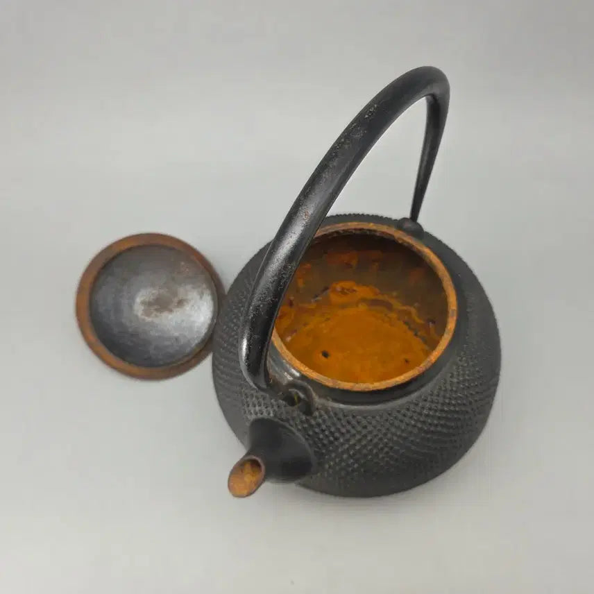 [BUNJANG] Antique 100-Year-Old Iron Teapot / 민속품 100년 전후 무쇠 원형 돌기문 철병 주전자
