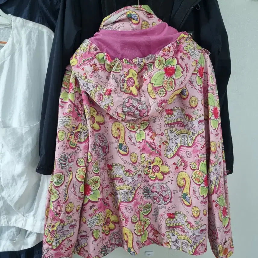 [BUNJANG] Oilily Pink Pattern Hooded Jacket / Oilily 핑크 패턴 후드 자켓