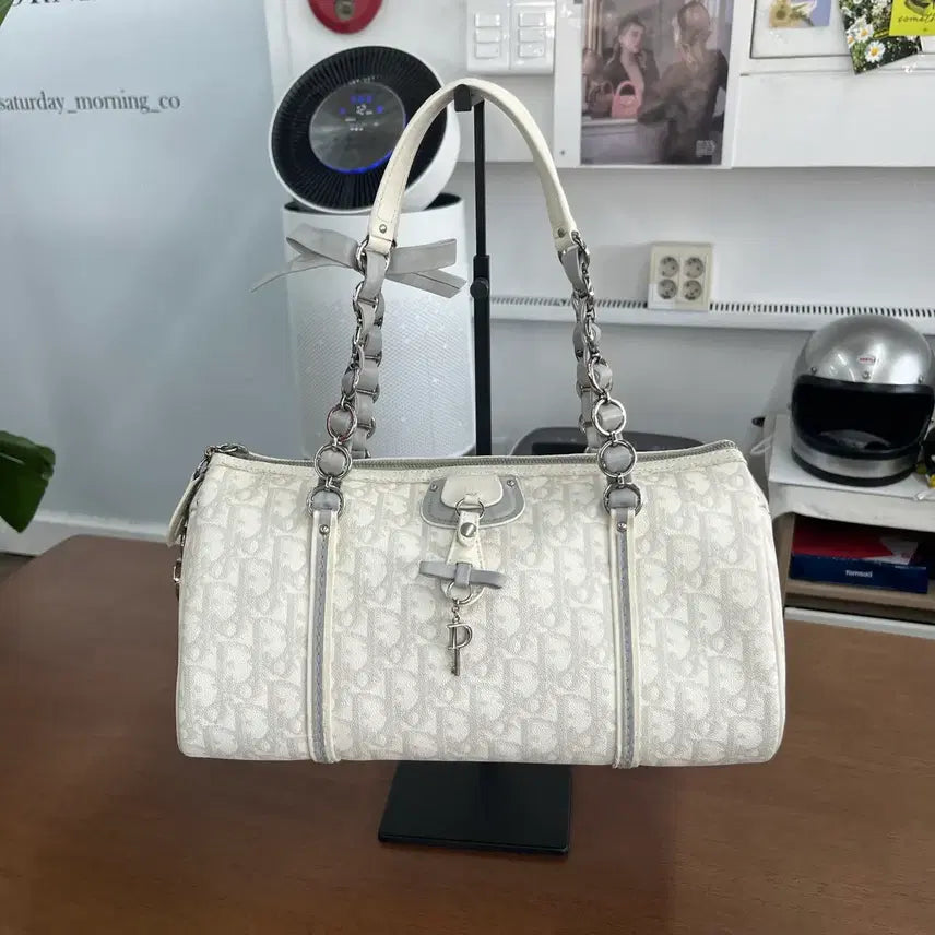[BUNJANG] Dior Oblique Heart Charm Boston Bag / 디올 오블리크 하트참 보스턴백