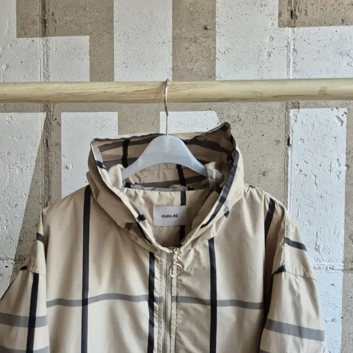 [BUNJANG] Studio AG Loose Hooded Collar Check Jacket / 스튜디오 AG 루즈한 후드카라 고급진 체크자켓