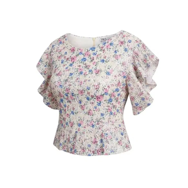 [BUNJANG] Zara Floral Crop Blouse (Women&