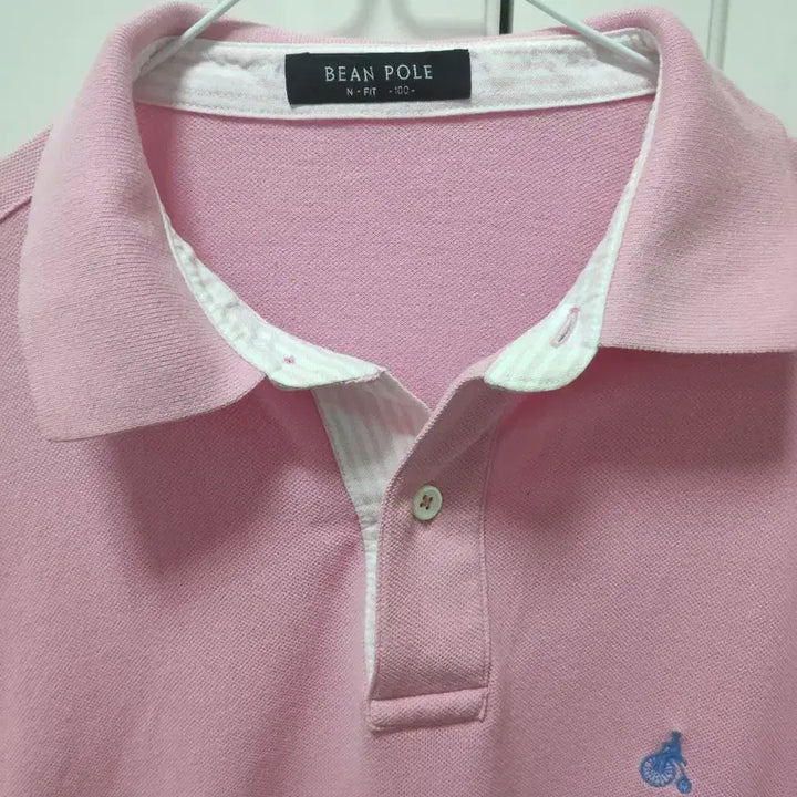 [BUNJANG] Beanpole Pink Long Sleeve Polo Shirt / 빈폴 핑크색 긴팔 폴로티 100