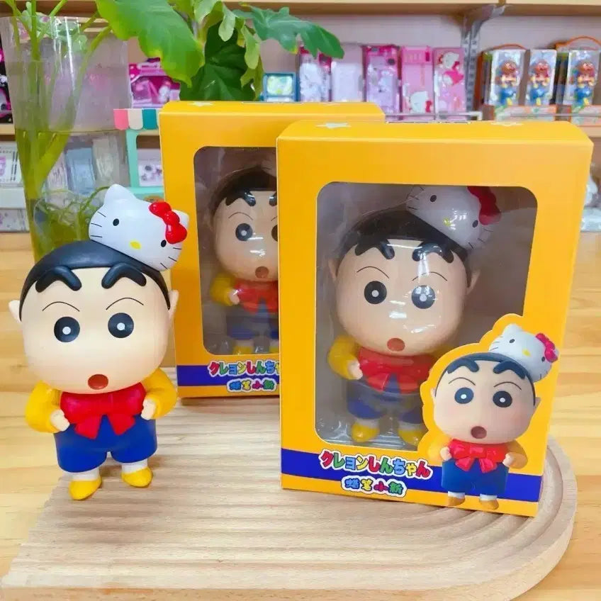 [BUNJANG] Crayon Shin-chan Hello Kitty Figure 18CM / 짱구 헬로키티 콜라보 피규어 18CM(미개봉)