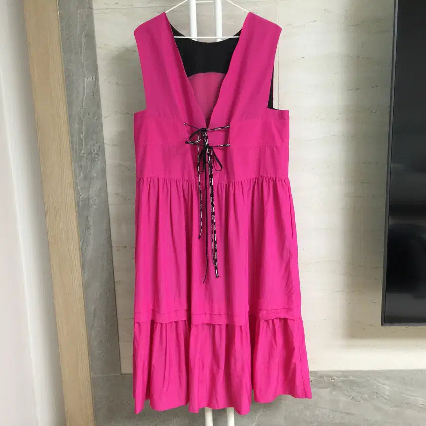 [BUNJANG] Lucky Chouette String Tiered Long Dress / 럭키슈에뜨 스트링 캉캉 롱 원피스 55