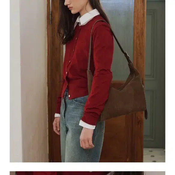 [BUNJANG] Angsoui Melting Hobo Bag Suede / 앙수이 멜팅 호보백 스웨이드