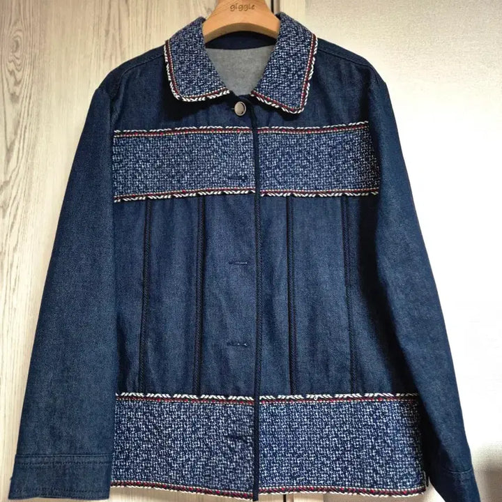 [BUNJANG] Benetton Tweed Denim Jacket / 베네통 트위드 데님 자켓 42