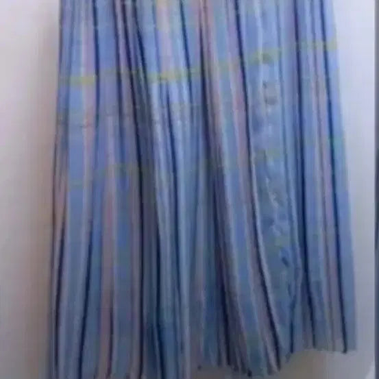[BUNJANG] Vertical Stripe Pleated Long Skirt / 세로 스트라이프 플리츠 롱 스커트